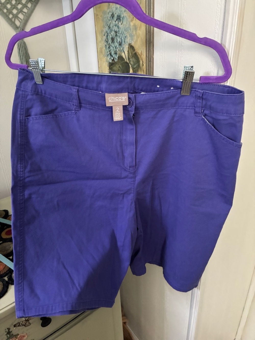 Chico's Vibrant Purple Stretch Bermuda Shorts